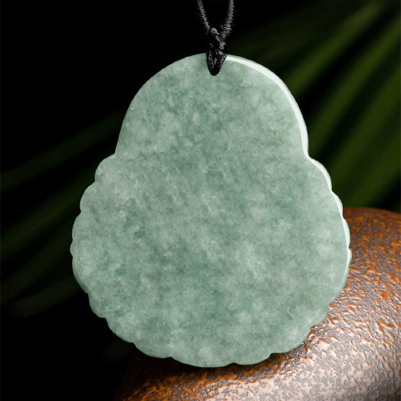 Fortune Jewel Laughing Buddha Natural Jade Copper Coin Abundance Necklace Pendant Fortune Jewel