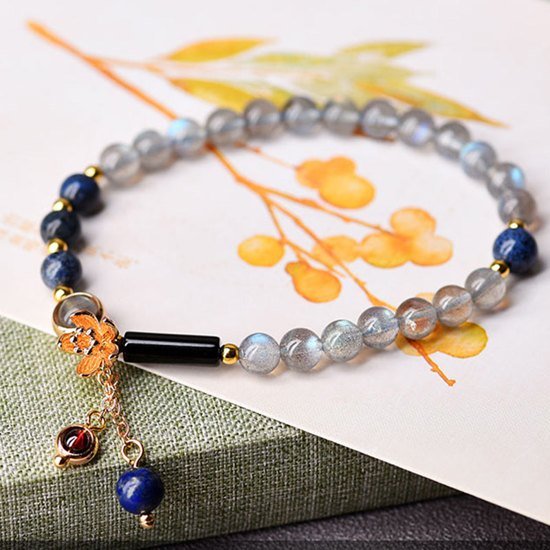 Fortune Jewel Moonstone Lazurite Calm Healing Positive Bracelet