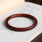 Fortune Jewel Tibetan Small Leaf Red Sandalwood Ebony Green Sandalwood Protection Bracelet Bangle