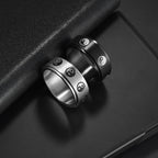 Fortune Jewel Yin Yang Titanium Steel Balance Rotatable Ring Fortune Jewel