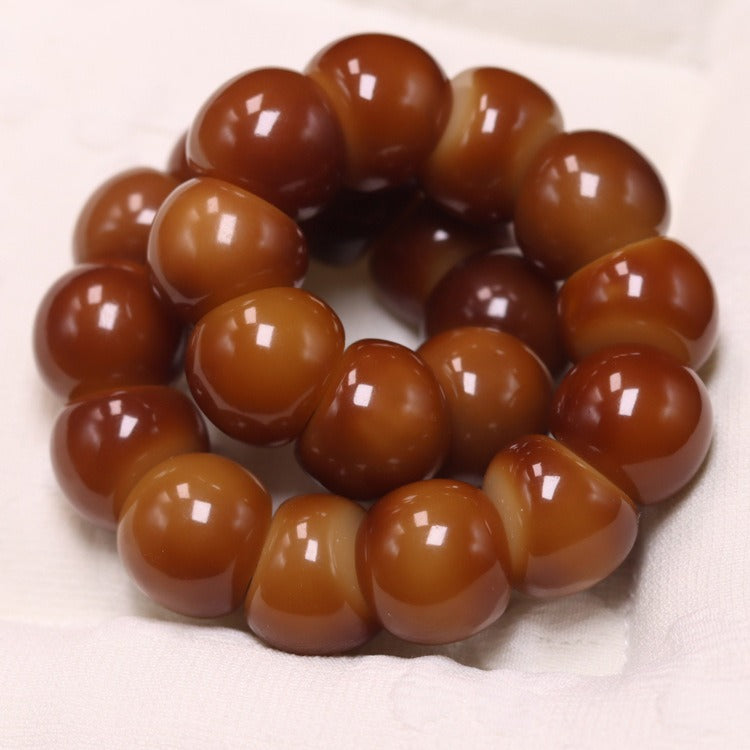 15mm Natural Garlic Bodhi Bracelet – Ultra Smooth Finish, Multi-Color Options