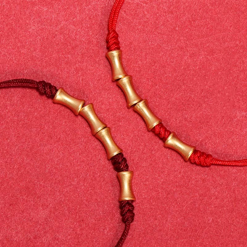 Fortune Jewel 925 Sterling Silver Bamboo Design Protection Luck Braided Bracelet