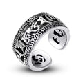 Fortune Jewel Vintage Tibet Om Mani Padme Hum Carved Hollow Design Purity Ring