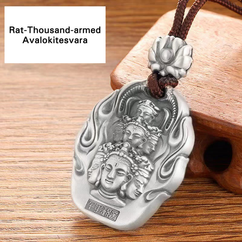 Fortune Jewel Chinese Zodiac Natal Buddha Om Mani Padme Hum Lotus Compassion Necklace Pendant Fortune Jewel