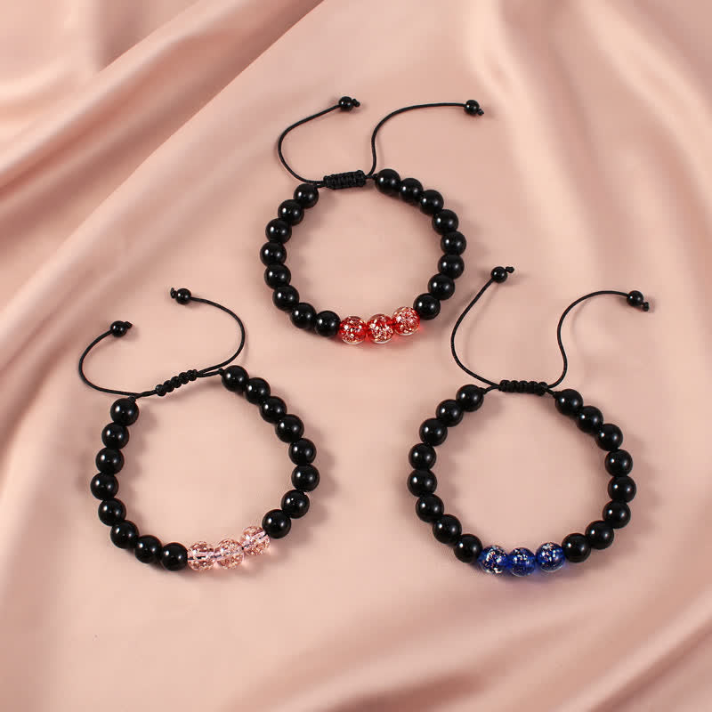 Fortune Jewel Black Obsidian Luminous Glowstone Strength Bracelet