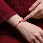 Fortune Jewel Natural Cinnabar Red Agate Blessing Red String Bracelet
