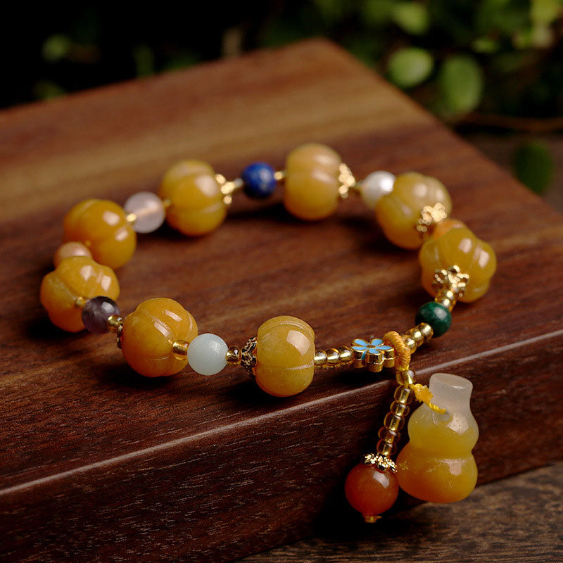 Fortune Jewel Golden Silk Jade Pixiu Wealth Bracelet