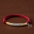 Fortune Jewel 999 Sterling Silver Tibet Handmade Om Mani Padme Hum Fu Character TopRank Character Luck Braided Bracelet