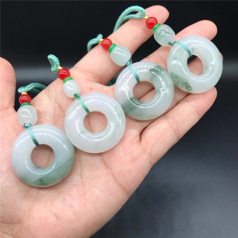Fortune Jewel Natural Jade Peace Buckle Prosperity Necklace Pendant