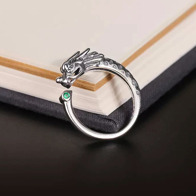 Fortune Jewel Vintage Dragon Design Success Strength Adjustable Ring