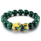 Fortune Jewel "Sending Blessings of Wealth and Peace" PiXiu Jade Bracelet Includes Gift Message Card Fortune Jewel