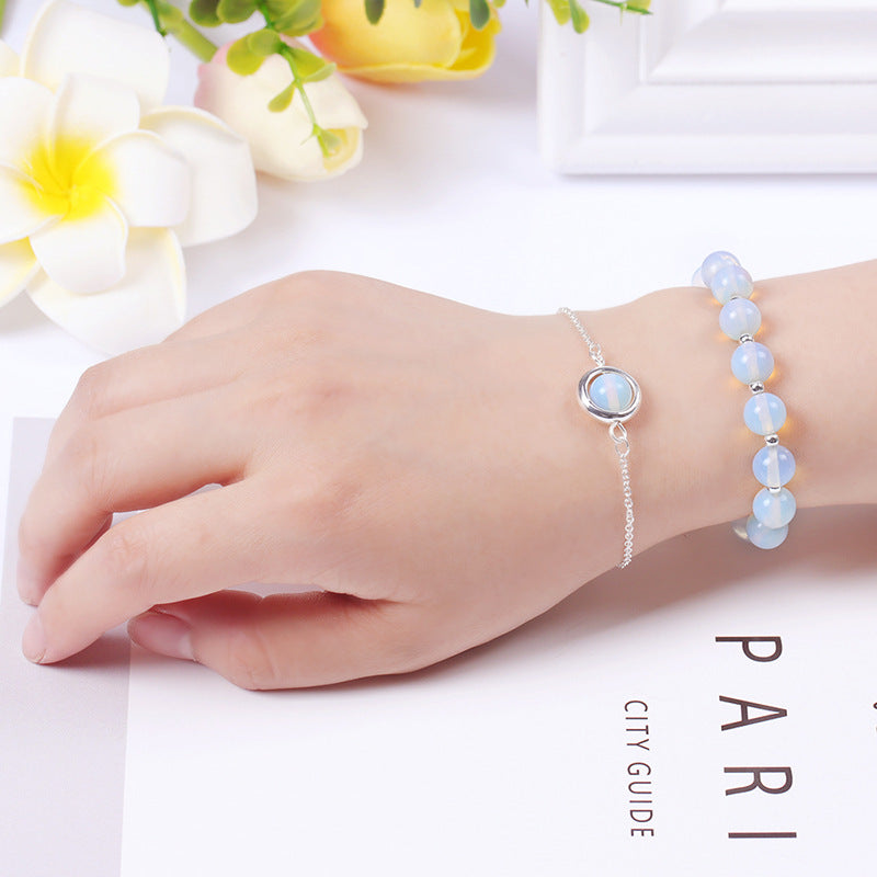 Fortune Jewel Sun Stone Strawberry Quartz Crystal Positive Bracelet