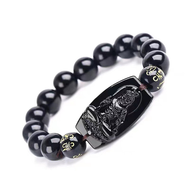 Fortune Jewel Chinese Zodiac Obsidian Protection Bracelet