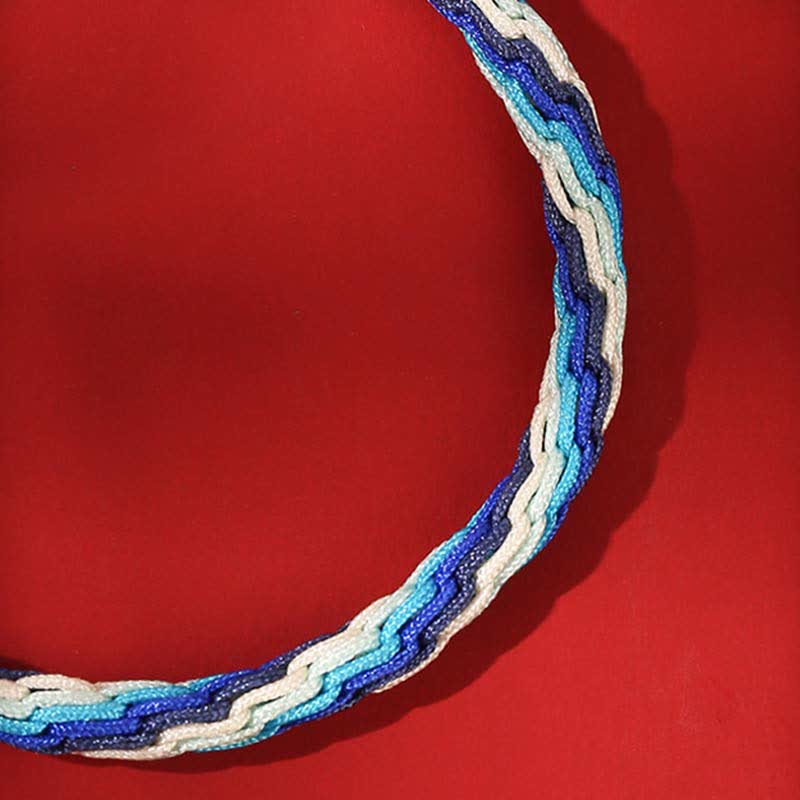 Fortune Jewel 925 Sterling Silver Handmade Gourd Blessing String Reincarnation Knot Bracelet