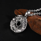Fortune Jewel Koi Fish Dragon Peace Buckle Wealth Necklace Pendant Fortune Jewel