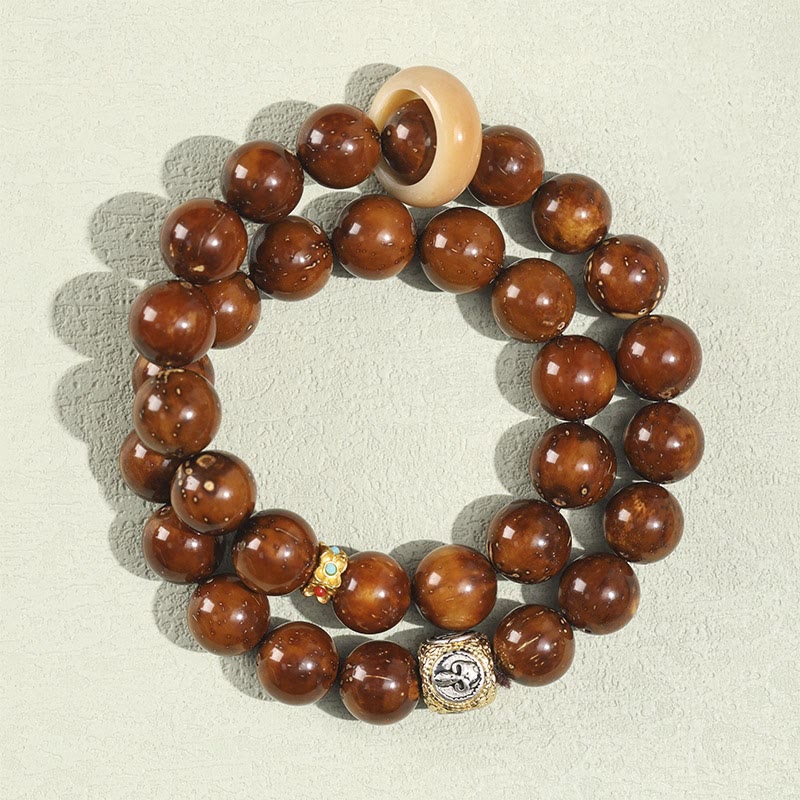 Fortune Jewel Tibetan Natural Purple Gold Rat Bodhi Seed Wealth Double Wrap Bracelet