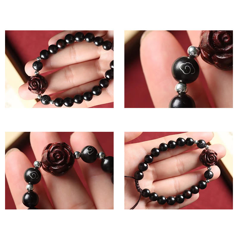 Fortune Jewel Small Leaf Red Sandalwood Sooth Bracelet