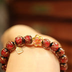 Fortune Jewel Tibetan Gold Swallowing Beast Family Five God Of Wealth Thangka Fortune Bead Bracelet