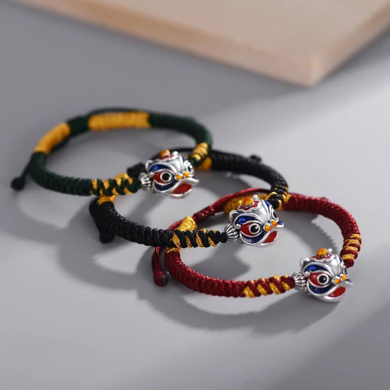 Fortune Jewel Handmade Dancing Lion Luck Braided String Bracelet