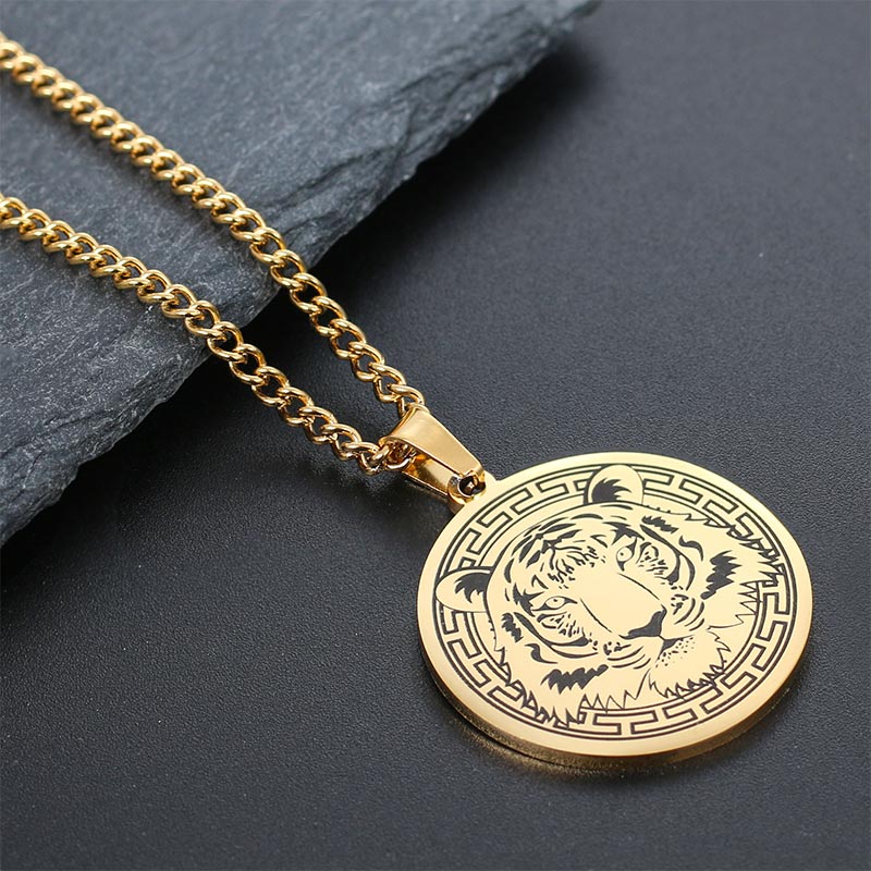 Fortune Jewel Animal Titanium Steel Chain Necklace Protection Pendant