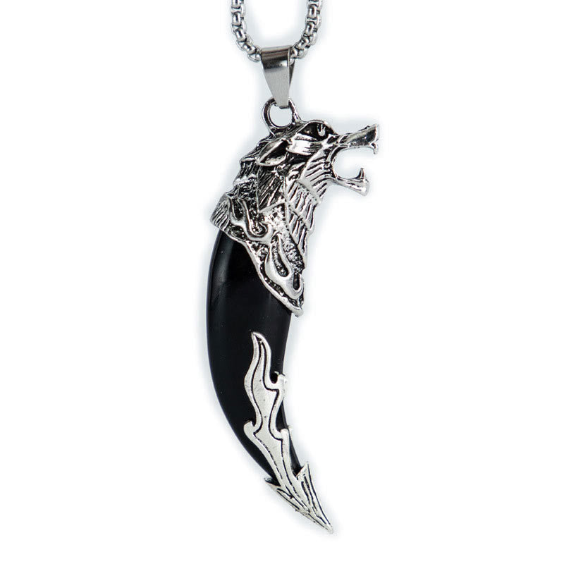 Fortune Jewel Imitation Wolf Tooth Titanium Steel Balance Necklace Pendant