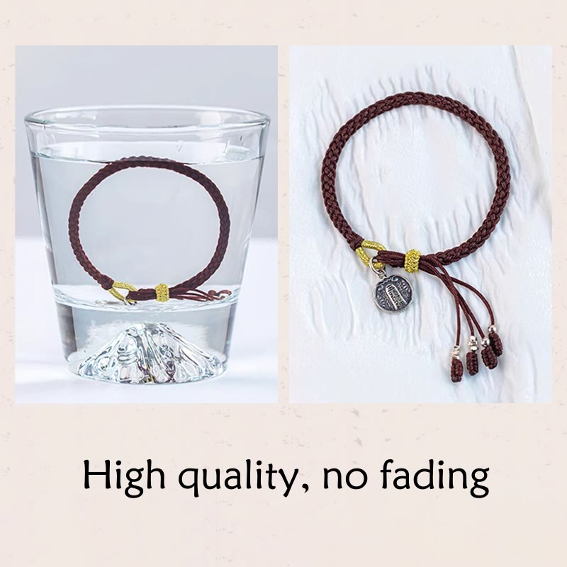 Fortune Jewel Handmade 925 Sterling Silver Five Directions Gods of Wealth Luck Protection String Braid Bracelet