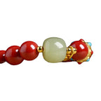 Fortune Jewel Cinnabar Green Aventurine Fortune Protection Charm Bracelet
