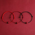 Fortune Jewel Natural Lucky Cinnabar Bead Blessing String Bracelet Anklet