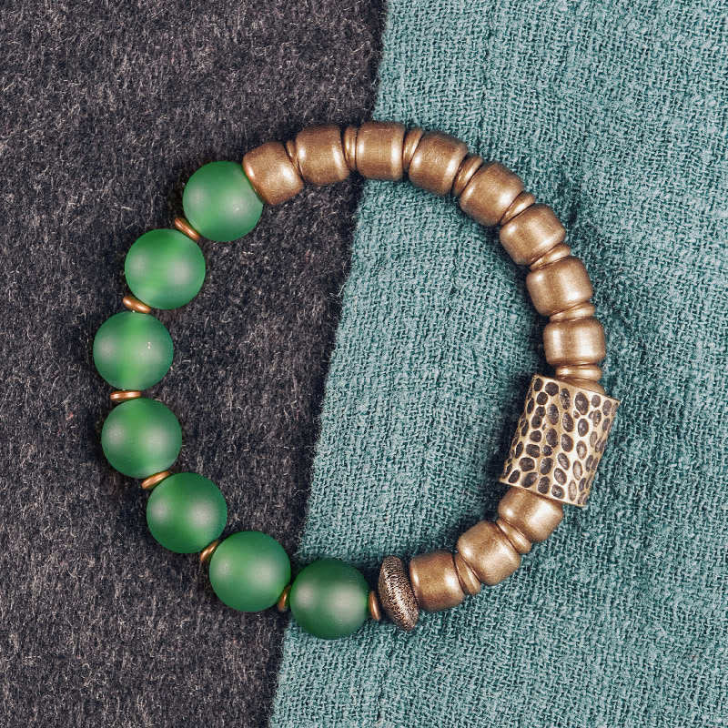 Fortune Jewel Tibetan Red Agate Green Agate Copper Confidence Fortune Bracelet