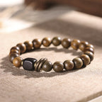 Fortune Jewel Tibetan Green Sandalwood Crystal Soothing Peace Bracelet