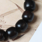 Fortune Jewel Ebony Wood Auspicious Clouds Engraved Calm Bracelet