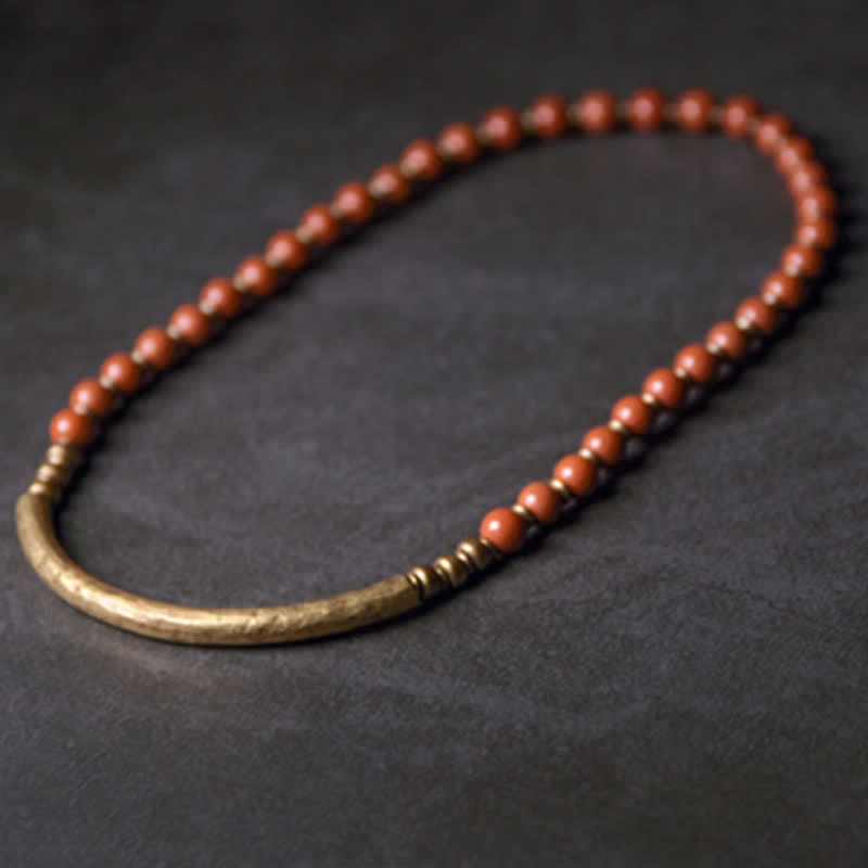 Fortune Jewel Red Jasper Moss Agate Black Obsidian Crystal Copper Peace Couple Bracelet