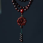 Fortune Jewel Tibetan Small Leaf Red Sandalwood Lotus Mala Balance Bracelet