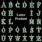 Natural A-Grade Jadeite Letter Pendant – S925 Silver Setting, Ice-Type Jade, Hip-Hop & Personalized Style