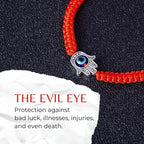 Buddha & Karma Hamsa Hand Red String Bracelet - Evil Eye Protection