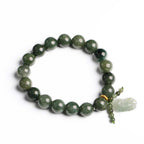 Buddha & Karma Green Jade Bracelet with Pixiu - Invite Wealth & Calming Energies