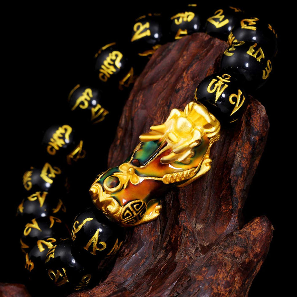 Buddha & Karma Color-Changing Pixiu Obsidian Wealth Bracelet