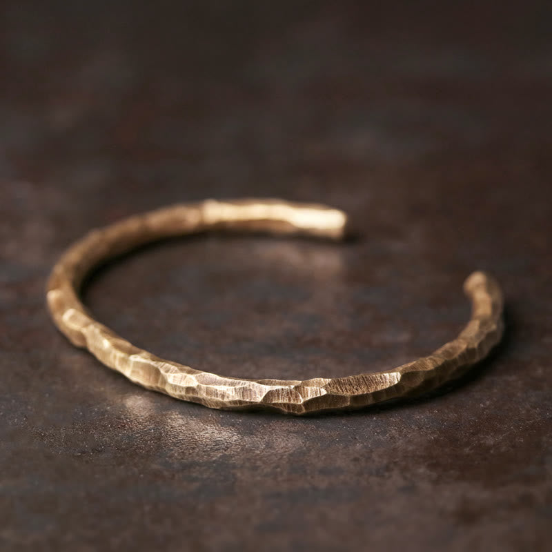 Fortune Jewel Tibetan Bump Texture Copper Luck Cuff Bracelet Bangle