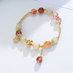 Fortune Jewel Colorful Rutilated Quartz Cat Eye Zircon Auspiciousness Bead Bracelet