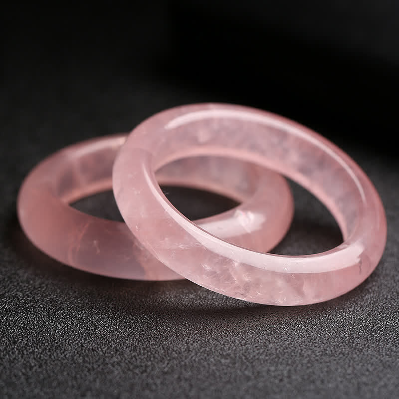 Fortune Jewel  Natural Rose Quartz Love Caring Bracelet Bangle