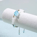 Fortune Jewel Natural Aquamarine PiXiu Hetian White Jade Healing Bracelet