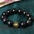 Fortune Jewel Rainbow Obsidian Om Mani Padme Hum Swastika Positive Bracelet