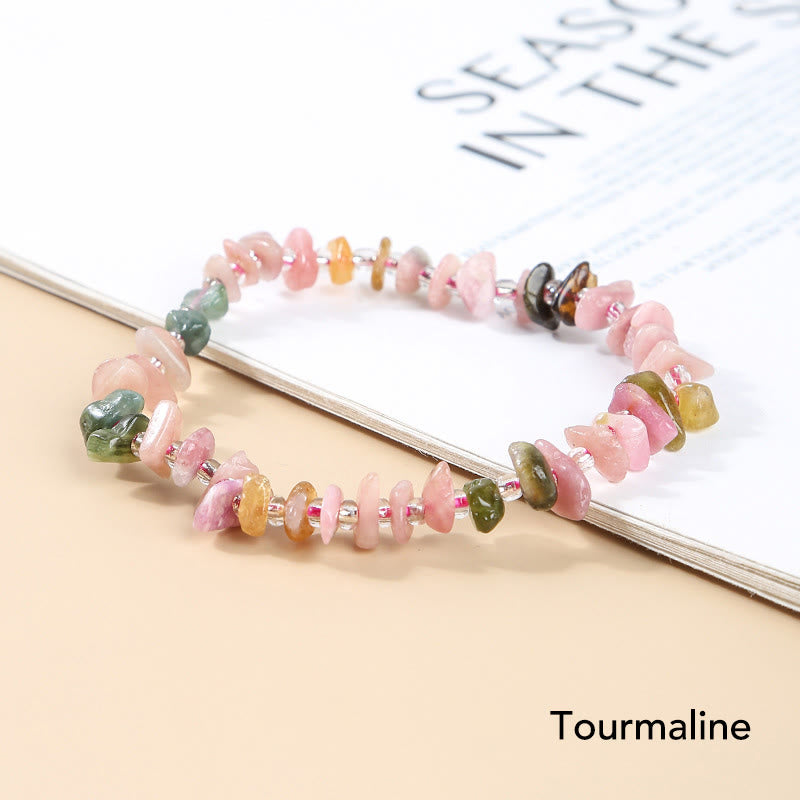 Fortune Jewel Natural Irregular Shape Stone Crystal Meditation Balance Bracelet