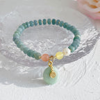 Fortune Jewel Natural Hetian Jade Pearl Peace Buckle Fu Character Gourd Money Bag Strawberry Quartz PiXiu Luck Bracelet