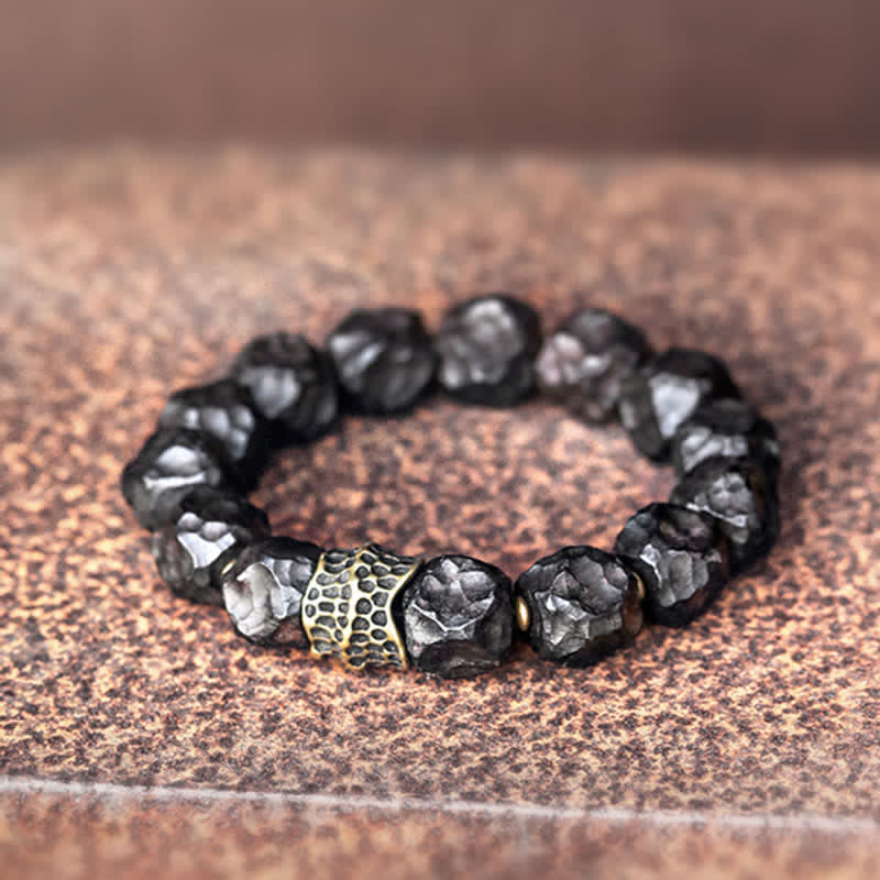 Fortune Jewel Ebony Wood Copper Peace Balance Couple Bracelet
