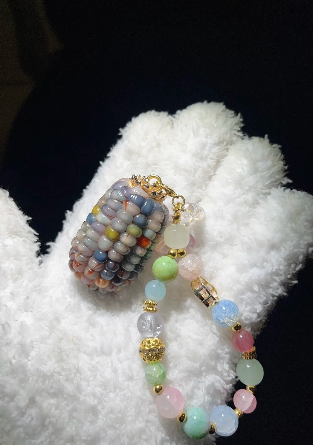 Mini Blue-Purple Natural Corn Ornament for Fidgeting
