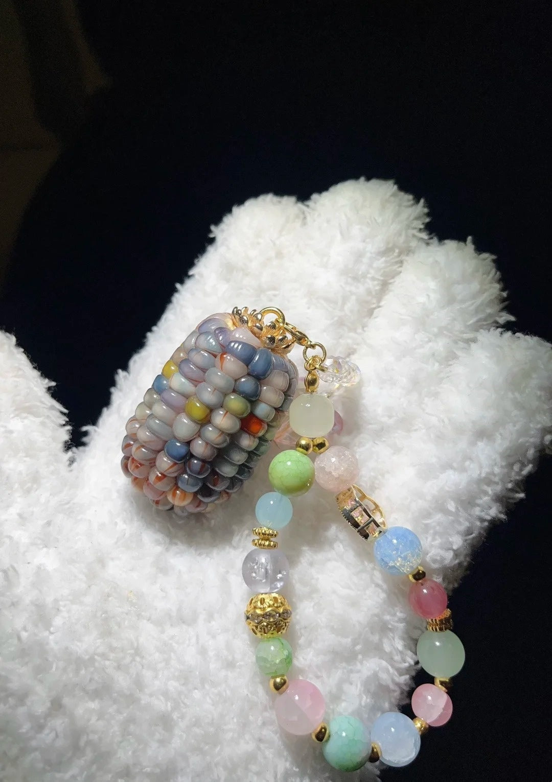 Mini Blue-Purple Natural Corn Ornament for Fidgeting