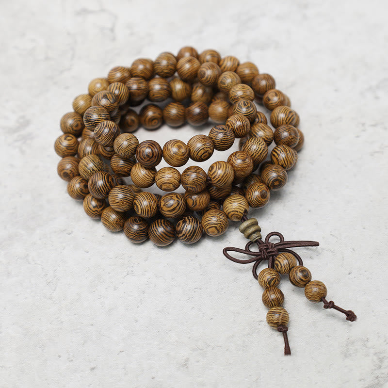Fortune Jewel 108 Mala Beads Bracelet Prayer Meditation Sandalwood Elastic