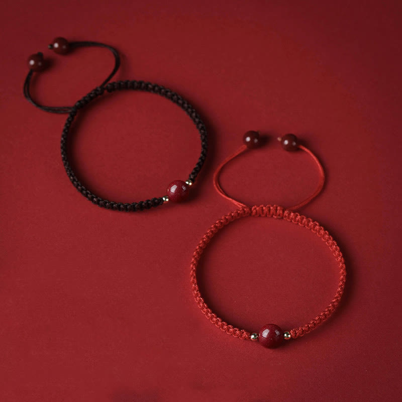 Fortune Jewel Lucky Cinnabar Bead Blessing Red String Bracelet