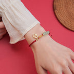 Fortune Jewel Handcrafted Jade Bead Fu Character Charm Luck Red Rope Bracelet